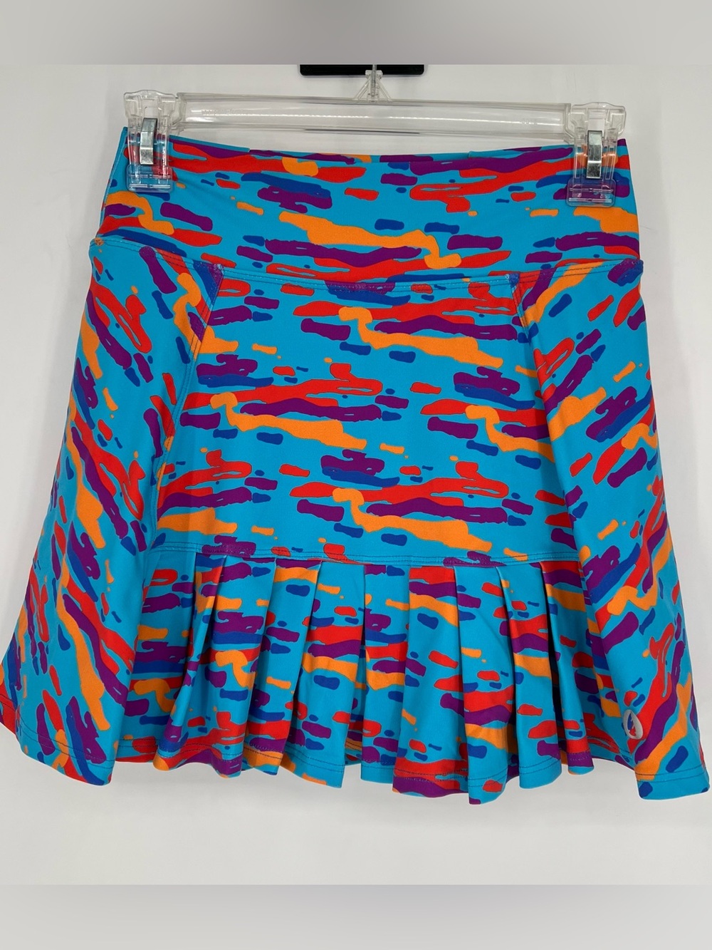 Dona Jo Blue Printed Pleated Women’s Skort Skirt Tennis Golf Athletic